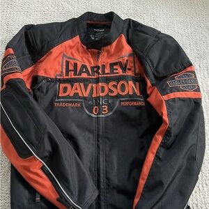 Harley-Davidson Men's Black and Orange Performance Jacket